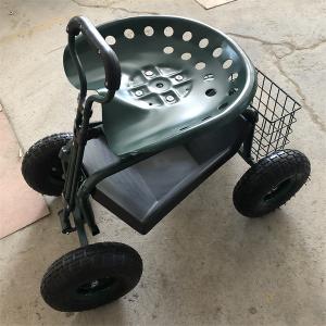 China Utility Garden Rolling Work Seat Steerable Rolling Garden Seat Four Wheels on sale