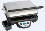 LCD Display Digital control 4 slices panini grill SS Housing with Aluminum Arms