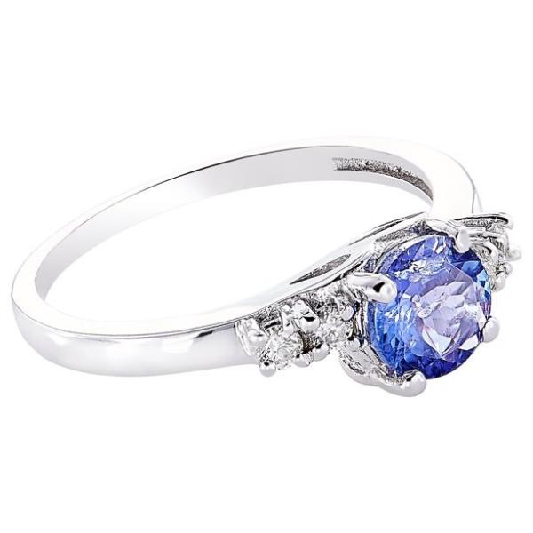 Flower Design JewelersClub Tanzanite Ring Sterling Silver Ring Jewelry with