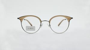 China Round Optical Eyewear Non-prescription Eyeglasses metal acetate Frame Vintage Eyeglasses Clear Lens for Women and Men factory