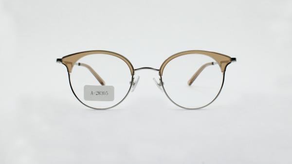 Round Optical Eyewear Non-prescription Eyeglasses metal acetate Frame Vintage