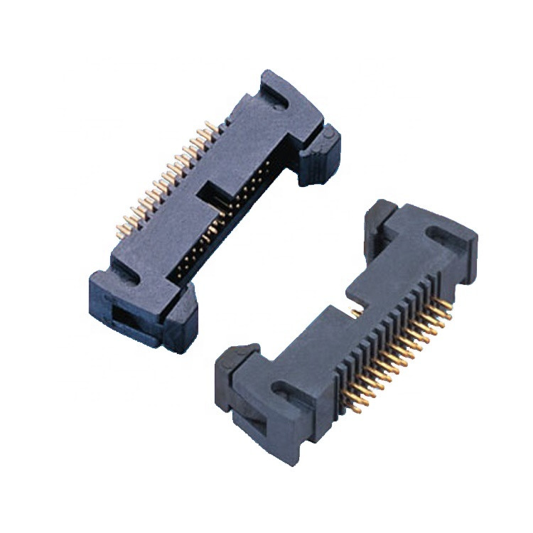 DIP Shrouded 40 Pin Header Connector Double Row Ultrashort Ear 2.54 Mm Pitch Header