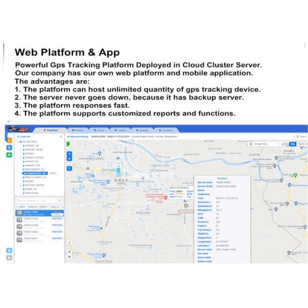 4G Smart Gps Tracker For Vehicles Remote Shutdown Enginer ACC For Fleet Management
