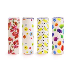 China Custom Patterned Coffee Insulated Tumbler Vacuum Tumbler Bottle 20oz factory