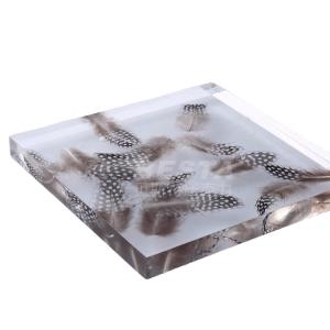 China Special Effects Feather Material Cast Acrylic Sheets 15mm-60mm Thickness factory