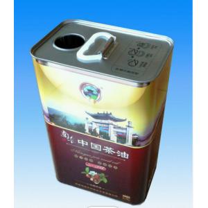 China 1 Gallon Cooking Oil Tin Can Plastic Handle Rectangular Tin Containers factory