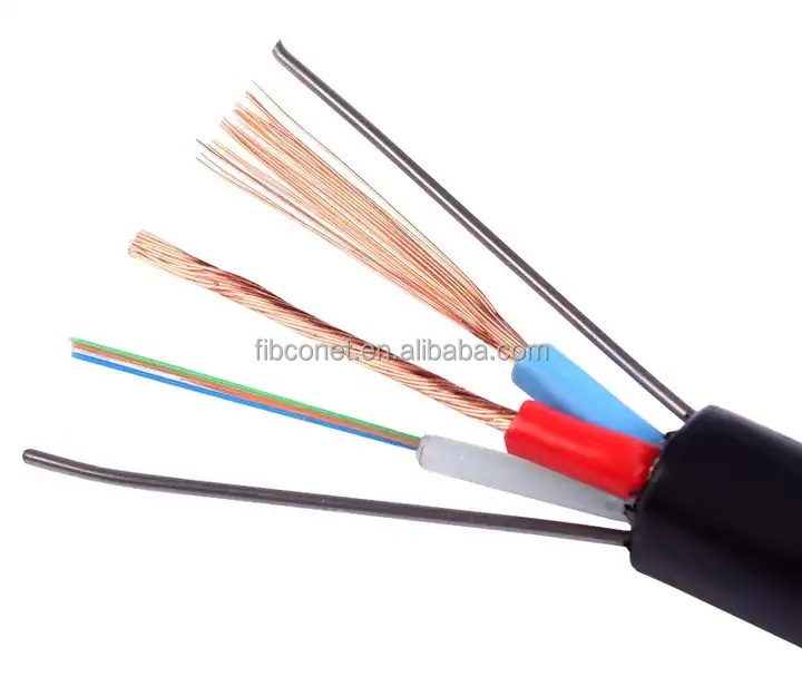 FTTH Outdoor Drop Fiber Optic Equipment AVVR Opgw PVC Power Fiber Flexible Lines Cable for Networks