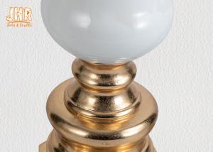 China Contemporary Glossy White Fiberglass Planters Gold Leaf Pedestal Base For Wedding factory