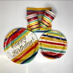 8 guests Birthday Party Tableware Decoration Set Rainbow Theme Tableware Paper