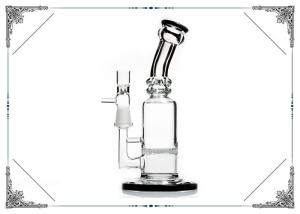 China Honeycomb Perc Glass Water Pipe Black Clear Color 7.8 Inches Height For Smoking factory