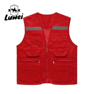 China High Quality Utility Mesh Vest Outerwear Men's Work-wear Sleeveless Multi Pocket Work Vest Men's Vest factory