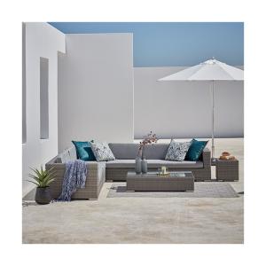 China Large Size L Shape Garden Sofa PE Wicker Outdoor Sofa 8 Piece Rattan Outdoor Furniture Set factory
