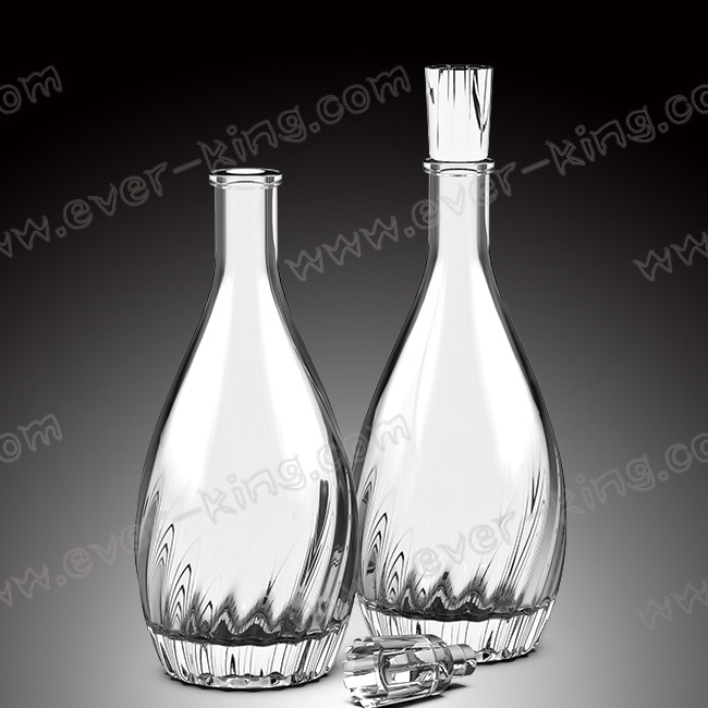 Crystal White Flint Glass Bottle 750ML For Luxury Liquor