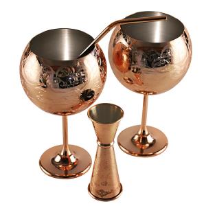 China Etching Stainless Steel Wine Glass Unbreakable Gold Black Goblet factory