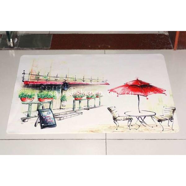 China Wrinkle Resistant Neoprene Rubber Sheet Logo Fine Fabrics 3D Print Door Mat Printed factory