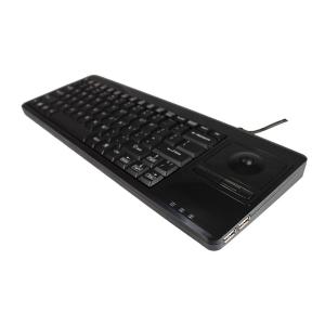 88 Keys Desktop Plastic Ruggedized Keyboard 14.0mm Trackball USB Interface