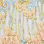 Distinctive 3D Floral Lace Handwork Decoration Lace Fabric For Dress