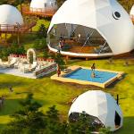 Geodesic Wind Resistant Hotel Dome Tent Scenic Area Huge Stainless Steel Frame