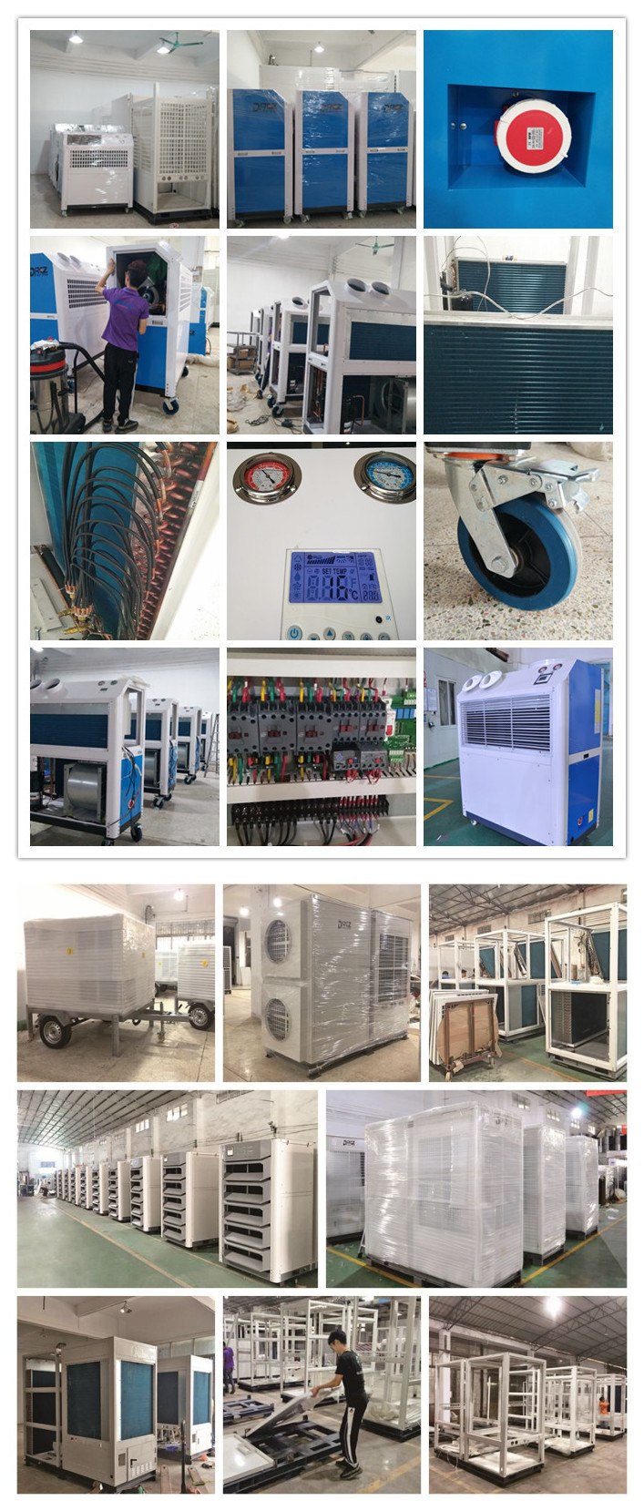 12.5HP Central Mobile Tent Ac Unit , 10T Cooling & Heating Portable Tent Air Conditioner