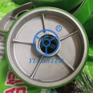 China 8inch Iron PU Drive Wheels 2200LBS Loading Capacity Polyurethane Wheels For Pallet Trucks factory