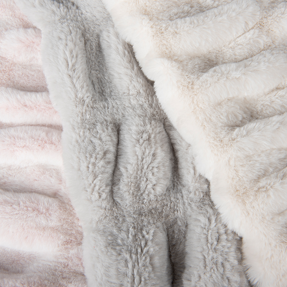 Soft Comfortable 100% Polyester Home Textiles Fabric For Mattress Faux Rabbit Fur