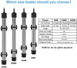 60Hz 100 Watt Compact Aquarium Heater 20 Gallon