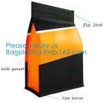 Side Sealed Square Flat Box Bottom Coffee Packaging Bags,Side Seal Gusset Food