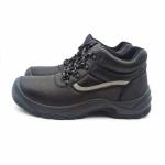 PU Industrial Safety Shoes Black Leather Work Boots For Men