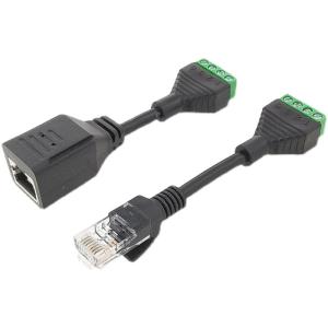 China RJ45 Network Male Plug Female Jack 8P8C to 4 Pin Screw Terminal Blocks Adapter POE Cable 10cm factory