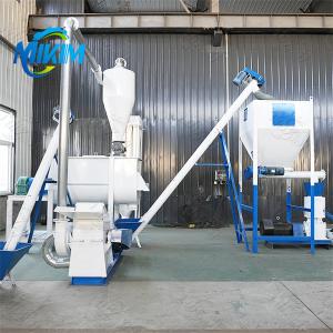 Automatic feed pellet production line for chickens, ducks, cattle and sheep