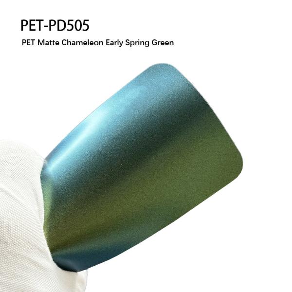 China PET-PD505 PET Matte Chameleon Early Spring Green 7.5mil Car Matte Wrap factory
