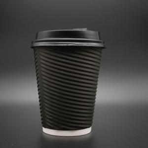 China High quality disposable FDA approved hot and cold drinking ripple wall paper cups 12oz with sip lids factory