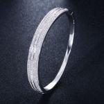 Fashion White Round Zircon Bracelet For Women Shiny CZ Crystal Adjustable Chain