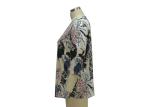 Ladis Shirt Little V-Neckline Shiny Reinstone Decoration 3/4 Sleeves Digital