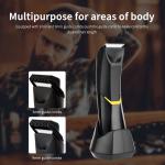 Electric Groin Hair Trimmer IPX4 Waterproof Body Replaceable Ceramic Blade Heads
