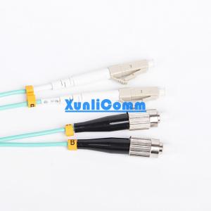 China LC - FC Multi mode duplex fiber patch cord blue 3m factory