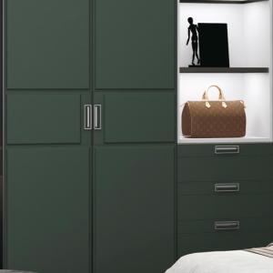 Mjmhd CYLD-002 Customizable Shaker Style Wardrobe Doors with PVC Laminate, ENF Grade Particle Board, 22mm Thickness & Aluminum Frame for Modern Closets