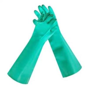 China 22mil Unflocked Gloves Nitrile Green XL XXL Heavy Duty Nitrile Gloves factory