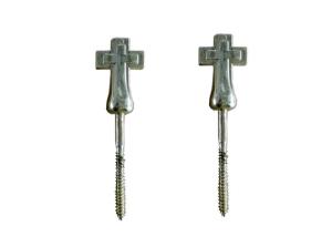 China Casket Decoration Coffin Screw 3# Silver Plastic And Metal Cross Model factory