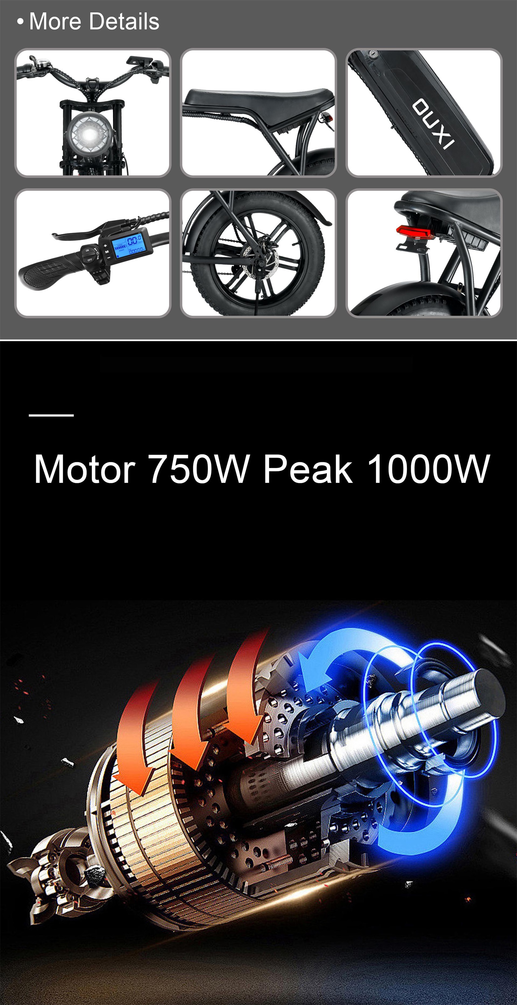 Electric Fat Tire Snow Beach E-Bike With Double Disc Brake And Lithium Battery Supply