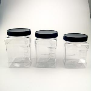 China 850ml Square Food Grade Gas Tight Wide Mouth Plastic Jar factory