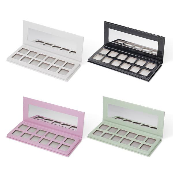 China Cosmetic 23mm 9 Pan Empty Eyeshadow Palette Glossy Matte Lamination factory