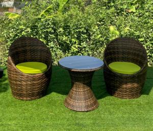 China Egg Shape Modern Rattan Dining Set Patio Outdoor Rattan Wicker Furniture Sets factory