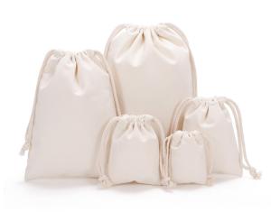 China Shopping Storage Washable Biodegradable Food Safe 100% Natural Cotton Muslin Bags Bulk factory