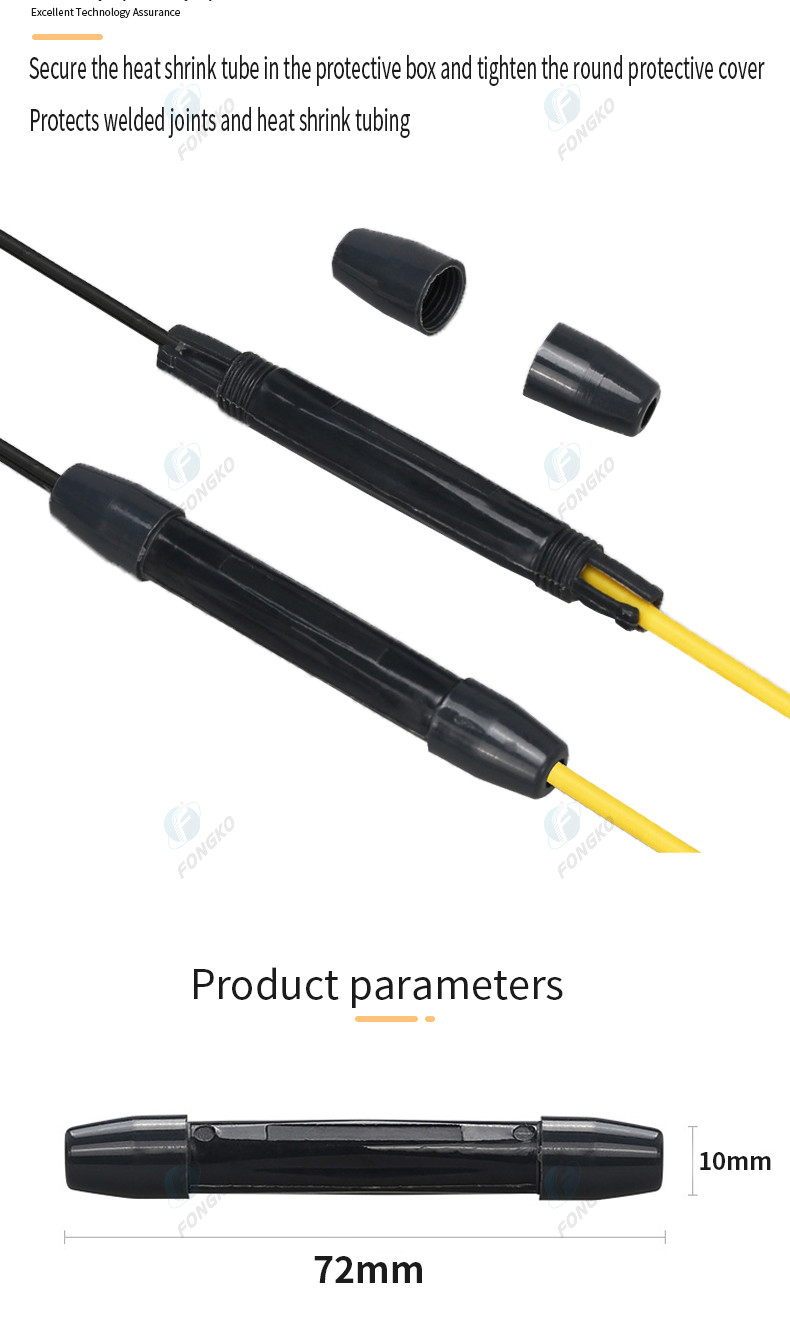 Black PP Heat Shrink Sleeve Protection Box For 45-60mm Tubing