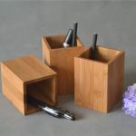 Multi Purpose Bamboo Wood Desk Pen Pencil Holder Stand Pencil Cup Pot Desk