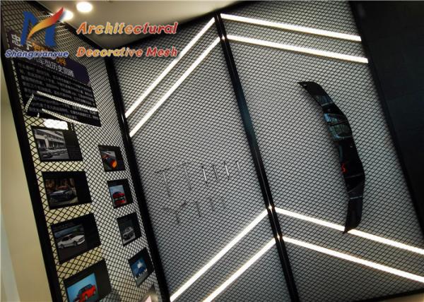 Lacquered Black Decorative Expanded Metal Mesh Bmw Car Shop Partitions Display