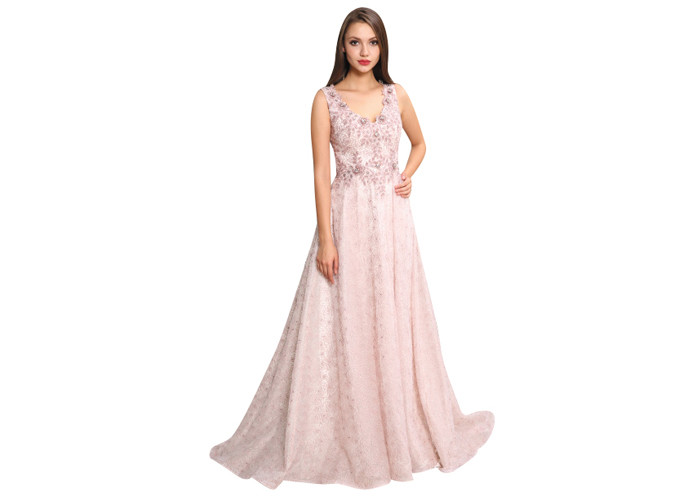 Sexy Sweetheart Pink Womens Party And Evening Dresses / Cap Sleeve Ball Gown