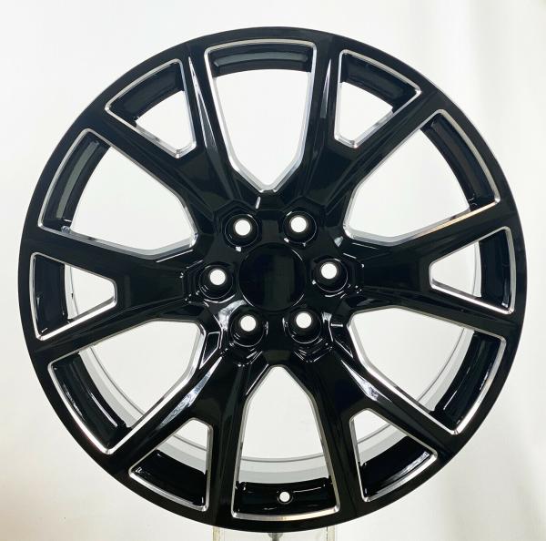 Gloss Black Milled Chevrolet Replica Wheels 2000-2021 22 Inch Tahoe Replica