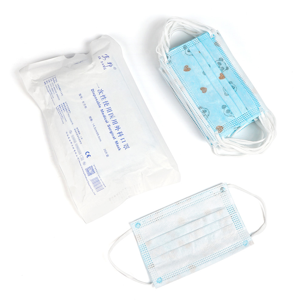 Lovely Pattern Children Disposable Surgical Masks , Kids Girls Boys Baby Breathable Earloop Face Mask